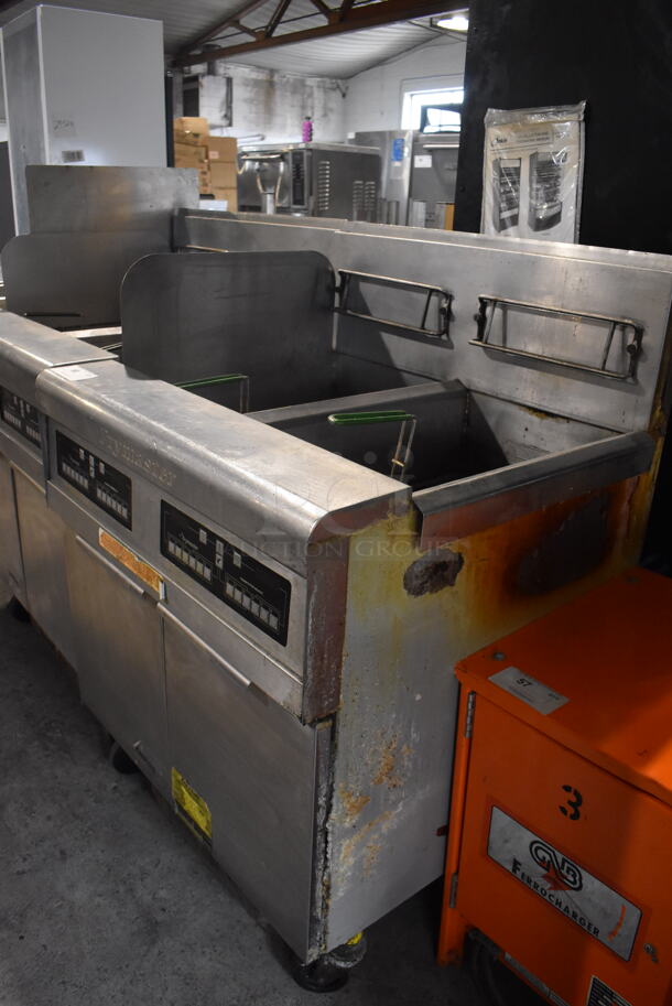 Frymaster FPPH255CSD Commercial Stainless Steel Natural Gas Floor Fryer With 2 Baskets on Commercial Caster. 80,000 BTU - Image 2 of 6