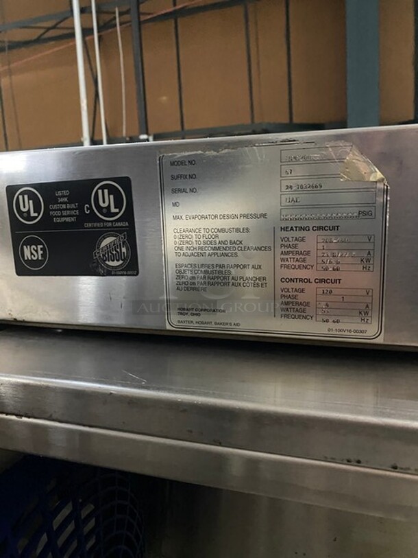 Hobart 2-Door Proofer With Digital Temp, Humidity and Timer Controls! 208-240V 1PH SN:247032669  - Image 8 of 9