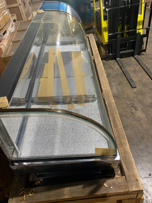 AWESOME! MUST HAVE! BRAND NEW! Diamond Commercial Countertop Refrigerated Sushi Display Case Merchandiser! With Curved Glass! Stainless Steel Body! On Small Legs! Model: GVRB160 - Image 3 of 6