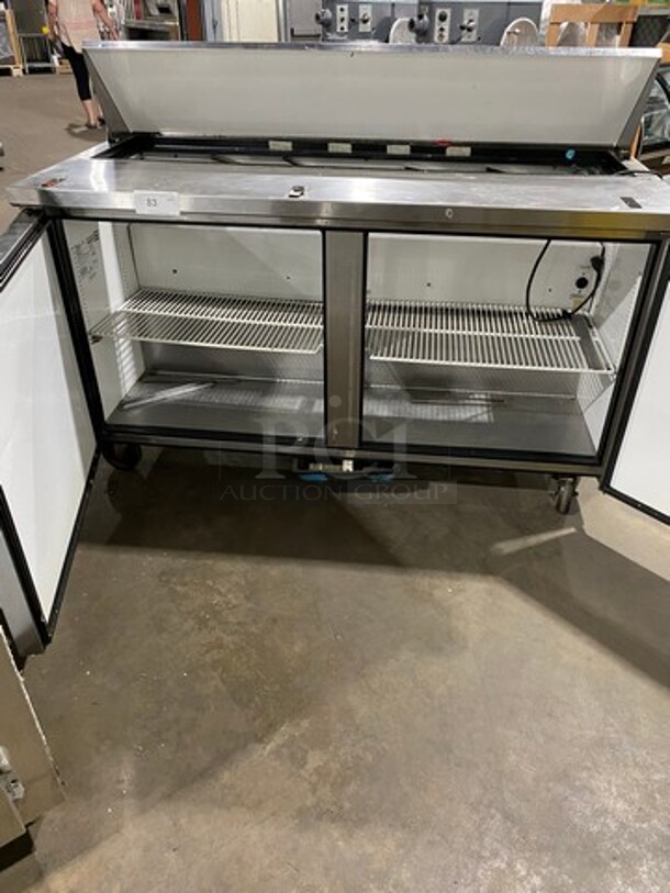 True Commercial Refrigerated Sandwich Prep Table! With 2 Door Underneath Storage Space! All Stainless Steel! On Casters! Model: TSSU6016 SN: 5181830 115V 60HZ 1 Phase - Image 5 of 9