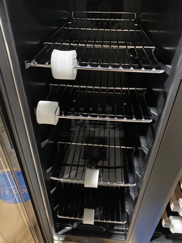 NEW! OUT OF THE BOX! SCRATCH-N-DENT! Whynter French Door Dual Zone Wine And Beer Can Cooler! With Through Doors! Wooden Wine Racks And Metal Racks! 20 Wine Bottle 60 Beer Can Capacity! Model: BWB2060FDS 115V - Image 6 of 11