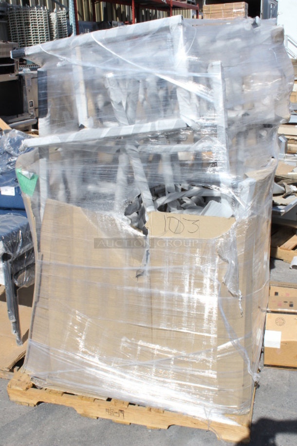 BRAND NEW SCRATCH & DENT! Lancaster Table & Seating 164BBSTRONFR Black Bar Height Mahogany Chair. Frame only. 10x Your Bid - Image 2 of 5
