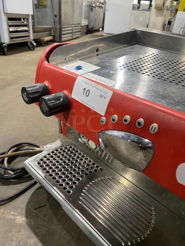 NICE! Rancilio Commercial Countertop 2 Group Espresso Machine! With Steam Wand! All Stainless Steel! Model EPOCADE2GR Serial 10092318! 230V! WORKING WHEN REMOVED! - Image 5 of 11