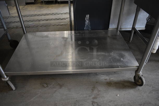 Stainless Steel Commercial Table w/ Under Shelf on Commercial Casters. 60x38x36 - Image 2 of 5