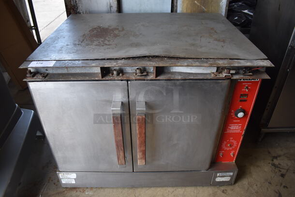 Vulcan Stainless Steel Commercial Natural Gas Powered Full Size Convection Oven w/ Solid Doors, Metal Oven Racks and Thermostatic Controls. - Image 1 of 6