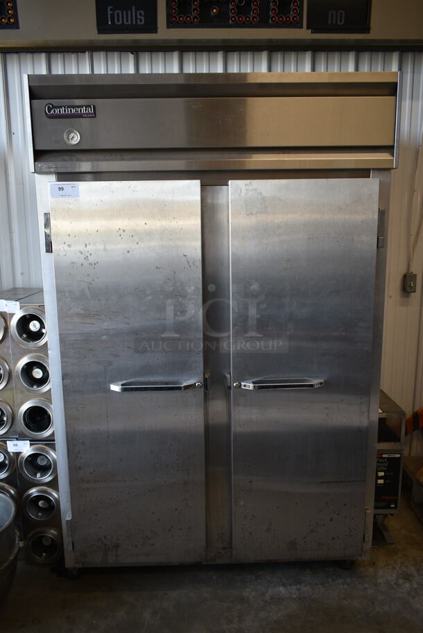 Continental 2F Stainless Steel Commercial Reach In Freezer w/ Poly Coated Racks on Commercial Casters. 115 Volts, 1 Phase. Tested and Working! - Image 1 of 8