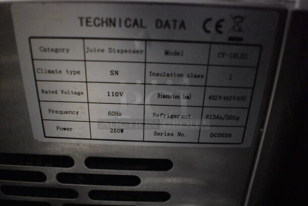 CY-18LJ2 Metal Commercial Countertop 2 Hopper Refrigerated Beverage Machine. 110 Volts, 1 Phase. 17x20x28. Tested and Working! - Image 5 of 5