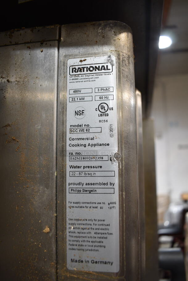 2 2018 Rational Stainless Steel Commercial Combitherm Self Cooking Center Convection Ovens on Commercial Casters. Top Model: SCC WE 62. Bottom Model: SCC WE 102. 480 Volts, 3 Phase. 2 Times Your Bid! - Image 7 of 8