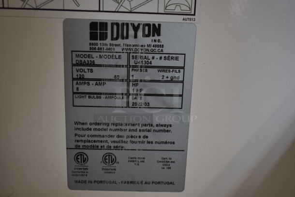 BRAND NEW SCRATCH AND DENT! 2022 Doyon DSA336 Metal Commercial Floor Style 36 Piece Dough Divider w/ 3 Trays. 120 Volts, 1 Phase. - Image 8 of 11