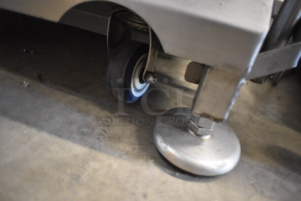 Face to Face Stainless Steel Commercial Floor Style Portable Meat Slicer Cutting Station on Commercial Casters. 26x28x31 - Image 6 of 6