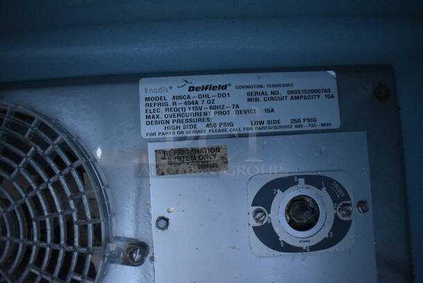 Delfield 406CA-DHL-DD1 Stainless Steel Commercial Single Door Undercounter Cooler on Commercial Casters. 115 Volts, 1 Phase. 27x28x32. Tested and Working! - Image 7 of 7