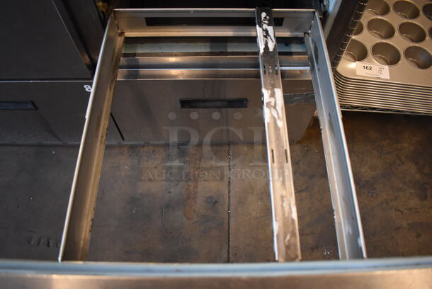 Delfield Stainless Steel Commercial Sandwich Salad Prep Table Bain Marie Mega Top w/ 4 Drawers and Over Shelf on Commercial Casters. 48x33x55. Tested and Working! - Image 5 of 9