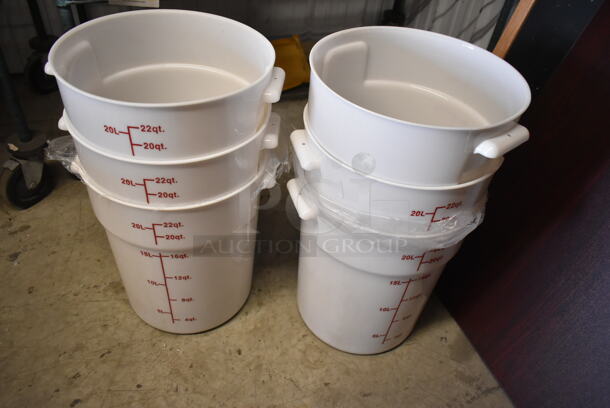 ALL ONE MONEY! Tier Lot of BRAND NEW SCRATCH AND DENT! Various Items Including 4 San Jamar CB182412WH Cut-N-Carry® 24" x 18" x 1/2" White Cutting Board with Hook, 176RNDWH22 White Round Polypropylene Food Storage Container, Poly White Buckets - Image 9 of 12