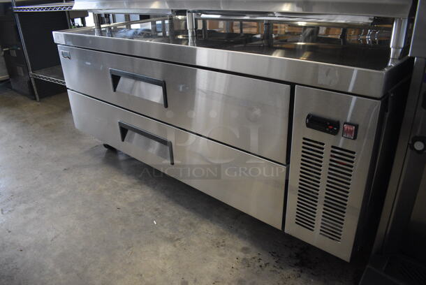 BRAND NEW SCRATCH AND DENT! Avantco Stainless Steel Commercial 2 Drawer Chef Base on Commercial Casters. 60x30x26. Tested and Working! - Image 5 of 5