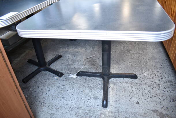 2 Dining Height Table on Black Metal Table Base. 2 Times Your Bid! - Image 3 of 5