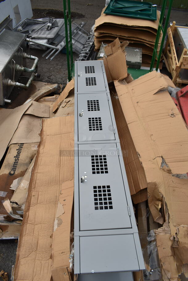 BRAND NEW SCRATCH AND DENT! Gray Metal 3 Cubby Locker - Image 1 of 2