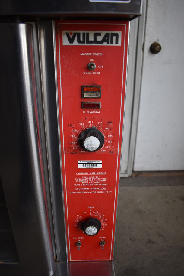 2 Vulcan Stainless Steel Commercial Gas Powered Full Size Convection Oven w/ View Through Doors, Metal Oven Racks and Thermostatic Controls. 40x32x70. 2 Times Your Bid! - Image 4 of 7