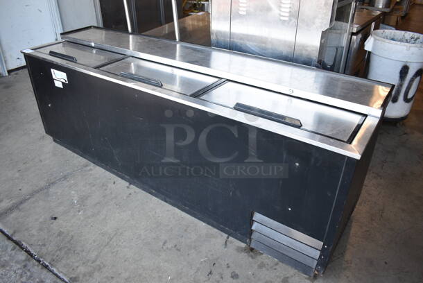 Avantco 178JBC95B Stainless Steel Commercial Bottled Back Bar Cooler w/ 3 Lids. 115 Volts, 1 Phase. 95x27x34. Cannot Test Due To Missing Power Cord - Image 2 of 8