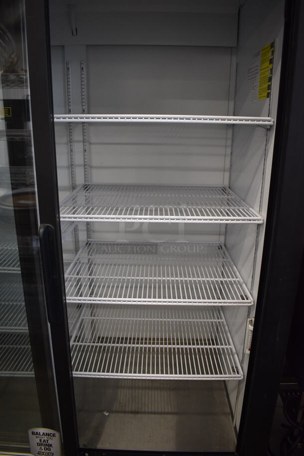 IDW G-45-C-3-3-N-B-4 Metal Commercial 2 Door Reach In Cooler Merchandiser w/ Poly Coated Racks on Commercial Casters. 115 Volts, 1 Phase. 51x30x82.5. Tested and Working! - Image 5 of 5