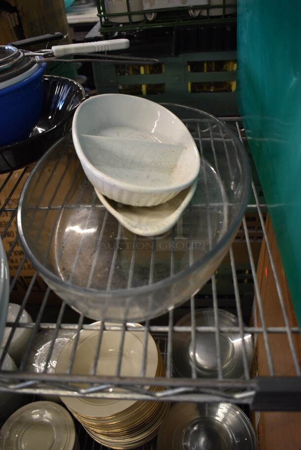 ALL ONE MONEY! Tier Lot of Various Items Including Ceramic Dishes, Tablecloths and Strainers - Image 4 of 7