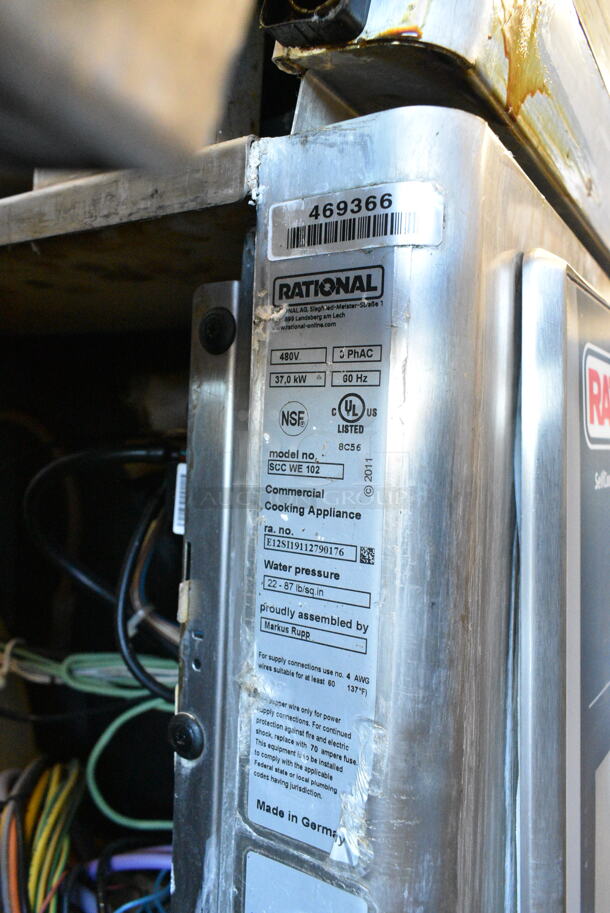 2 2019 Rational Stainless Steel Commercial Combitherm Self Cooking Center Convection Ovens on Commercial Casters. Top Model: SCC WE 62. Bottom Model: SCC WE 102. 480 Volts, 3 Phase. 2 Times Your Bid! - Image 9 of 9