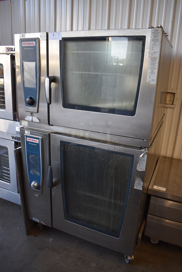 2 2016 Rational Stainless Steel Commercial Combitherm Self Cooking Center Convection Ovens on Commercial Casters. Top Model: SCC WE 62. Bottom Model: SCC WE 102. 480 Volts, 3 Phase. Picture of the Unit Before Removal Is Included In the Listing. 42x41x73. 2 Times Your Bid!  - Image 2 of 11
