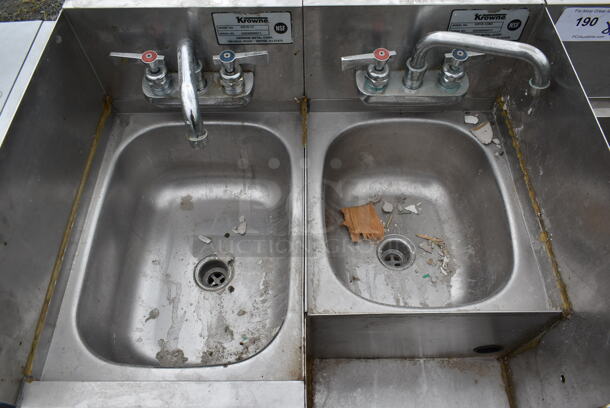 Krowne Stainless Steel Commercial 2 Bay Ice Bin w/ 2 Sink Bays and Speedwell. - Image 6 of 11