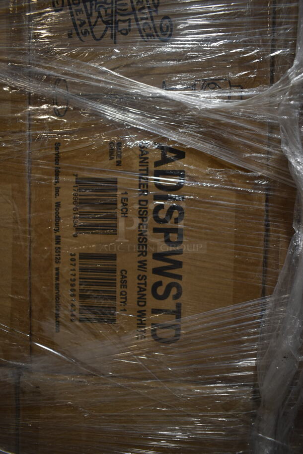 PALLET LOT of 60 BRAND NEW IN BOX! Service Ideas ADISPWSTD 27 oz Gel Soap and Hand Sanitizer Dispenser w/ Floor Stand - 53"H, White. 60 Times Your Bid! - Image 7 of 7