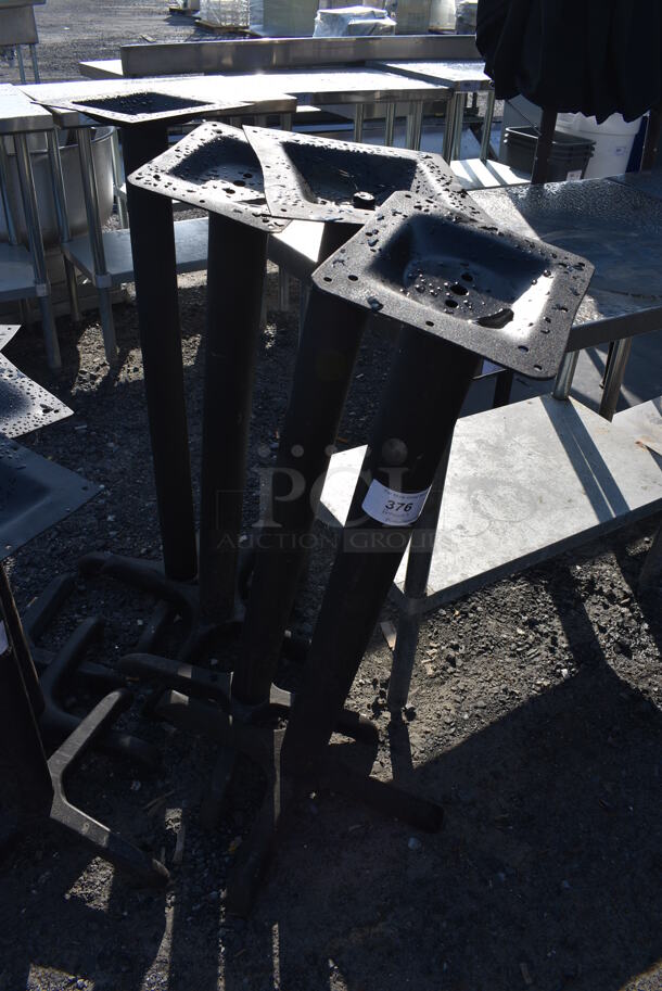 4 Black Metal Bar Height Table Bases. 22x22x40. 4 Times Your Bid!