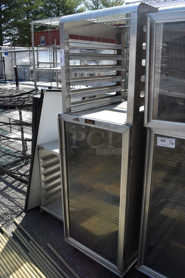 Lockwood CA72-RR12-6R Commercial Stainless Steel Combination Open Air And Storage Display Cabinet With Pan Racks On Commercial Casters. - Image 3 of 6