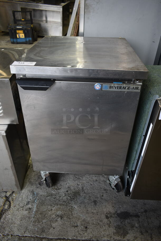 Beverage Air WTF24AHC Stainless Steel Commercial Single Door Undercounter Freezer on Commercial Casters. 115 Volts, 1 Phase. Tested and Working!