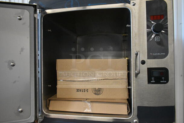 BRAND NEW SCRATCH AND DENT! 2023 Cleveland 24CEA10 SteamCraft Gemini Stainless Steel Commercial 10 Pan Electric Floor Steamer. 208 Volts, 3 Phase.  - Image 5 of 11