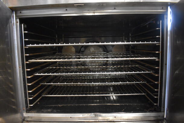 2 Blodgett Zephaire Stainless Steel Commercial Natural Gas Powered Full Size Convection Oven w/ Solid Doors, Metal Oven Racks and Thermostatic Controls on Commercial Casters. 38x37x73. 2 Times Your Bid! - Image 3 of 8