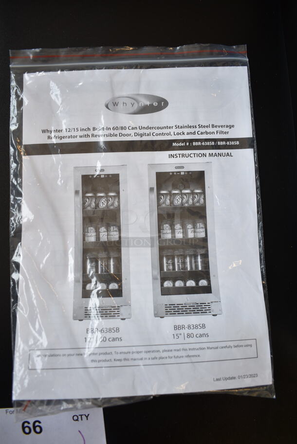 BRAND NEW SCRATCH AND DENT! Whynter BBR-638SB 12" Built In 60 Can Beverage Cooler Merchandiser with Lock, Stainless. 115 Volt, 1 Phase. Tested and Working! - Image 5 of 6