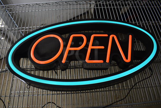Open Light Up Sign. 27x2x13. Tested and Working!