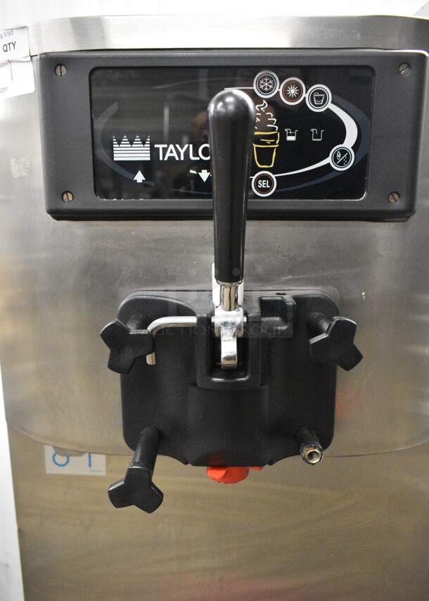 Taylor C709-27 Stainless Steel Commercial Floor Style Air Cooled Single Flavor Soft Serve Ice Cream Machine on Commercial Casters. 208-230 Volts, 1 Phase.  - Image 4 of 7