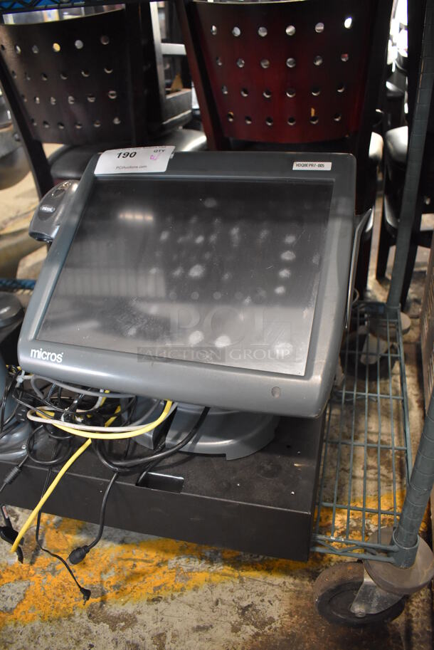 Micros 15" POS Monitor, Epson M129H Receipt Printer, Barcode Scanner, Credit Card Reader and Metal Cash Drawer. - Image 6 of 11