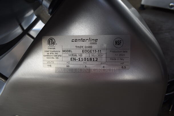 BRAND NEW SCRATCH AND DENT! 2023 Hobart Centerline EDGE13-11 Stainless Steel Commercial Countertop Meat Slicer w/ Blade Sharpener. Backside Knob is Broken. 115 Volts, 1 Phase. Tested and Working! - Image 4 of 5