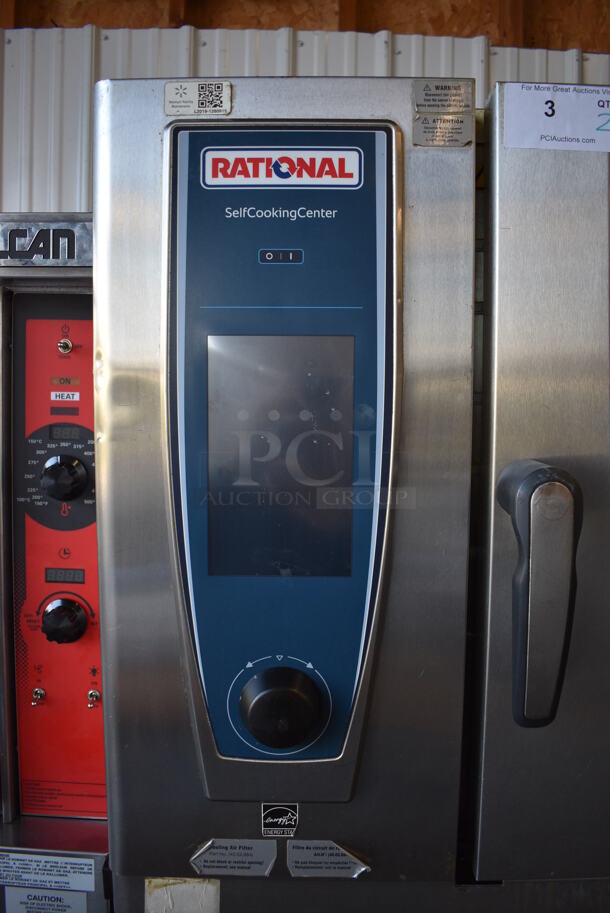 2 2016 Rational Stainless Steel Commercial Combitherm Self Cooking Center Convection Ovens on Commercial Casters. Top Model: SCC WE 62. Bottom Model: SCC WE 102. 480 Volts, 3 Phase. Picture of the Unit Before Removal Is Included In the Listing. 42x41x73. 2 Times Your Bid!  - Image 8 of 11