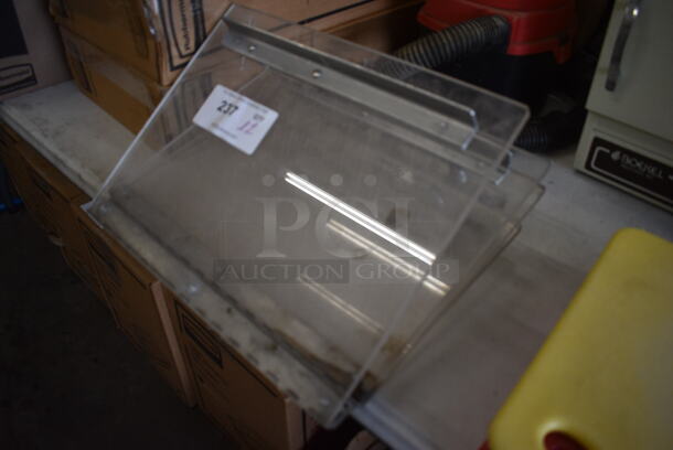 ALL ONE MONEY! Lot of 2 Clear Poly Center Hinge Lids. 15.5x24x2 - Image 2 of 4