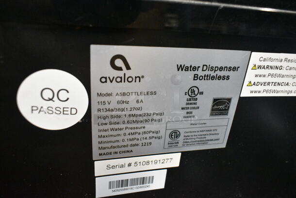LIKE NEW! Avalon A5BOTTLELESS Self Cleaning Bottleless Water Cooler Dispenser. 115 Volts, 1 Phase. Tested and Working! - Image 6 of 6