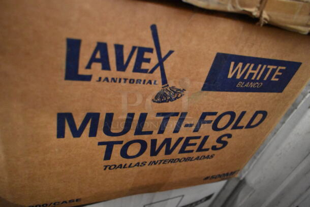 PALLET LOT of 25 BRAND NEW Boxes Including 2 5001CPT400T Lavex Premium 7 1/2" White Aircell TAD Center Pull Paper Towel Roll, 400 Feet / Roll - 6/Case, 2 Box PP883 Ecopax Containers, 34920SCREW Lancaster Table & Seating Table Top / Base Screw 1" #10 Panhead - 4/Pack, 181TSXLBD14 Garde XL 181TSXLBD14 1/4" Serrated Blade for XL Tomato Slicer, 2 Box 347TCL12 Choice 12 oz. Clear Disposable Plastic Tumbler - 500/Case, Lavex Multi Fold Towels, 4 Box 164TCOLROD37 Bar Height Table Base Column and Rod, 5001CPTP Lavex 1-Ply Center Pull Paper Towel Roll 1000' - 6/Case, 50020W Choice 20 oz. White Poly Paper Hot Cup - 600/Case, 127RD8COMBO Choice Microwavable Clear Round Deli Container and Lid, 4 Box 500L1020B Choice Black Hot Paper Cup Travel Lid for 10-24 oz. Standard Cups and 8 oz. Squat Cups - 1000/Case, 500MFT Lavex White M-Fold (Multifold) Towel - 4000/Case. 25 Times Your Bid! - Image 7 of 12