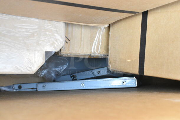 12 BRAND NEW Boxes Including TC-ST13-White Unit, Nemco 55600-2 1/4" Easy Tomato Slicer, 247PG1022FH Vigor 11" x 23" Portable Steel Griddle, TC-1350R-SS 13 Gallon Trash Can, 271CT1418OR Carlisle CT141824 Cafe 14" x 18" Orange Standard Plastic Fast Food Tray - 12/Case, 257SWD Lavex Heavy-Duty Steel Stretch Wrap Dispenser with Film Cutter, 245CB12PLN Choice 12" x 12" x 2" Kraft Customizable Corrugated Plain Pizza Box - 50/Case, Zurn Z5410 Blowout Service Sink. 12 Times Your Bid!  - Image 12 of 12