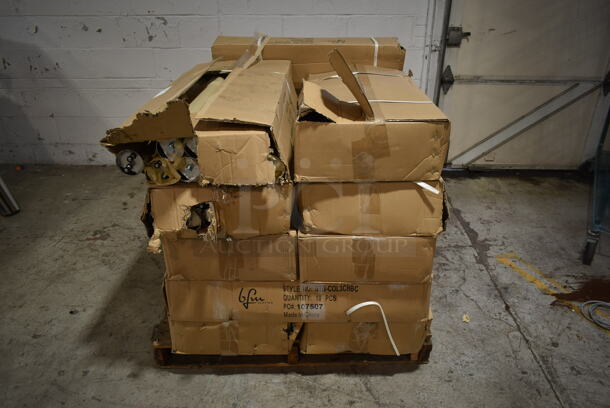 PALLET LOT of 14 Boxes of 10 BRAND NEW! BFM Seating STB-COL3CHBT Chrome Finish Table Base Columns. 14 Times Your Bid!