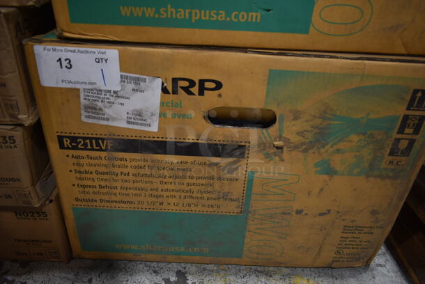 BRAND NEW IN BOX! Sharp R-21LVF Stainless Steel 1000w Commercial Microwave w/ Touch Pad. 120 Volts, 1 Phase.  - Image 2 of 3