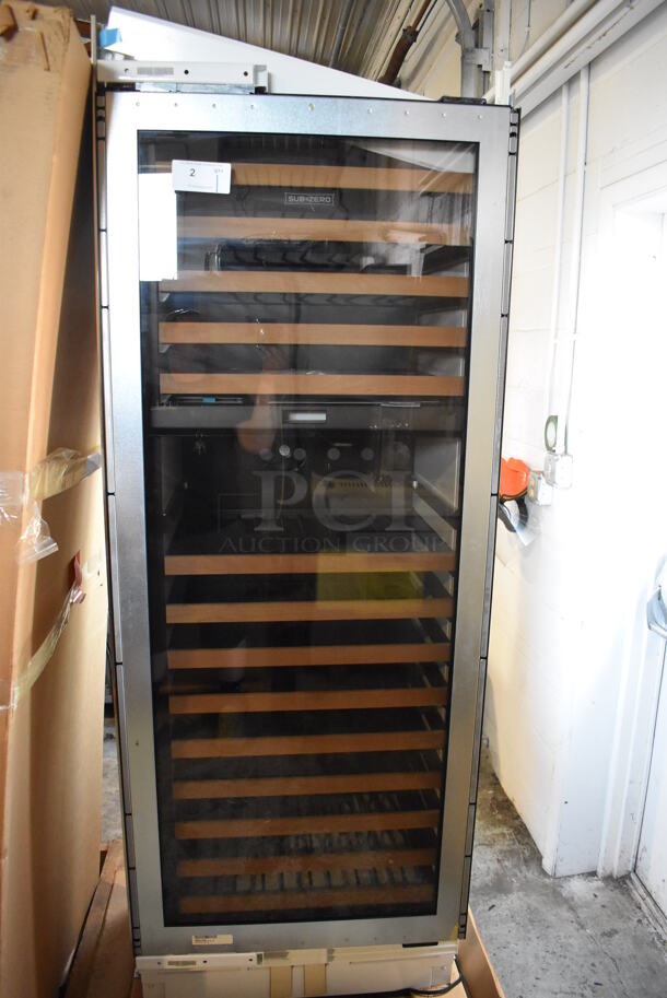 LIKE NEW! Sub Zero IW-30 Metal Commercial Single Door Reach In Wine Chiller Merchandiser. 115 Volts, 1 Phase. Unit Has Only Been Used a Few Times! Tested and Powers On But Does Not Get Cold - Image 1 of 8