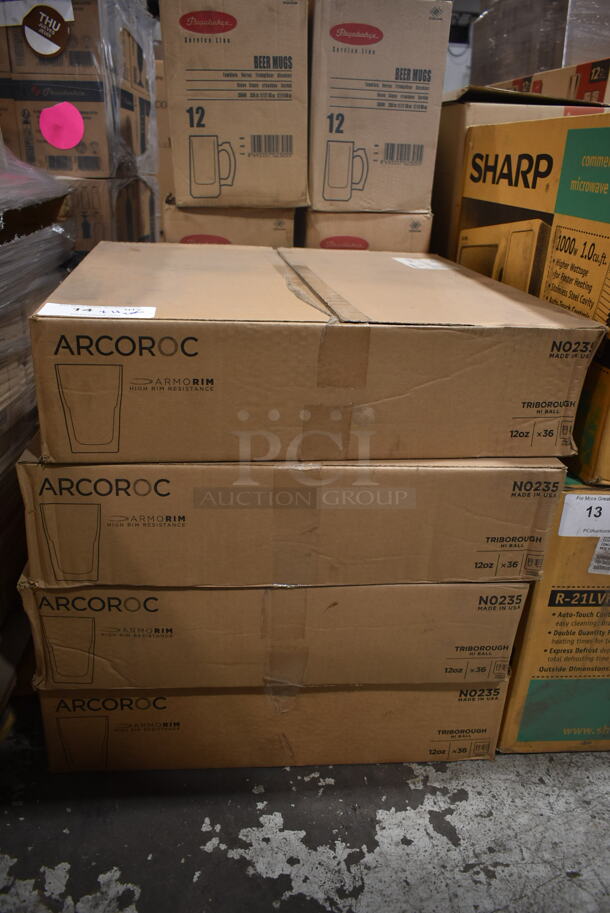 4 Boxes of 36 BRAND NEW IN BOX! Arcoroc 12 oz Triborough Hiball Glasses. 4 Times Your Bid! - Image 2 of 5
