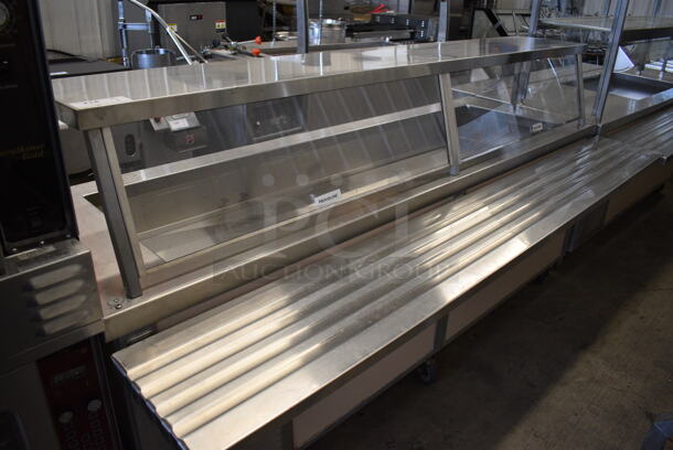 Servolift Eastern 502-4R Metal Commercial Portable Refrigerated Buffet Station w/ Sneeze Guard and Tray Slide on Commercial Casters. 120/208 Volts, 1 Phase. 92x42x49 - Image 2 of 6