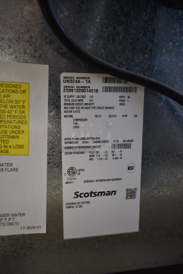 BRAND NEW SCRATCH AND DENT! 2022 Scotsman UN324A-1A Stainless Steel Commercial Self Contained Ice Machine. 115 Volts, 1 Phase.  - Image 8 of 8