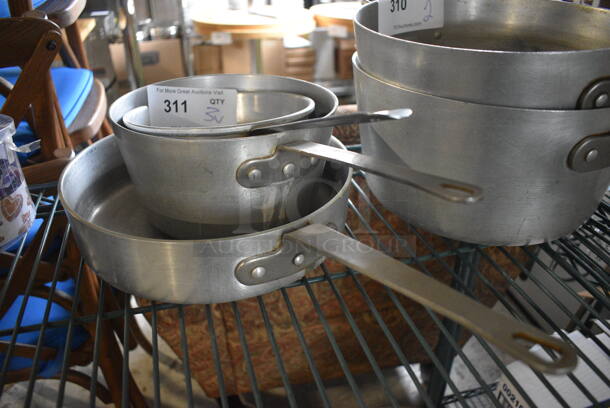 3 Various Metal Sauce Pots. Includes 14.5x8x4. 3 Times Your Bid!